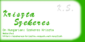 kriszta szekeres business card